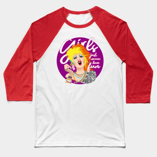 Girls fun Baseball T-Shirt by AlejandroMogolloArt